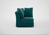 Tailor Curved Right Hand Facing Corner Unit Smart Luxe Velvet Ocean Green / Natural