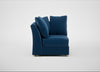 Tailor Curved Right Hand Facing Corner Unit Cotton Velvet Petrol / Natural