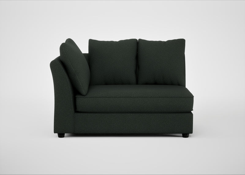 Tailor Large Curved Left Hand Facing Corner Unit Boucle Fern / Black