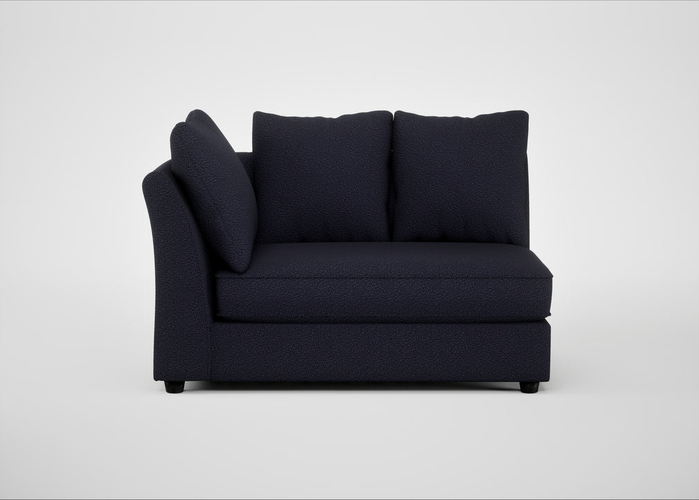 Tailor Large Curved Left Hand Facing Corner Unit Boucle Indigo / Black
