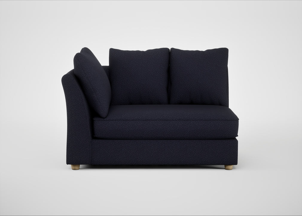 Tailor Large Curved Left Hand Facing Corner Unit Boucle Indigo / Natural