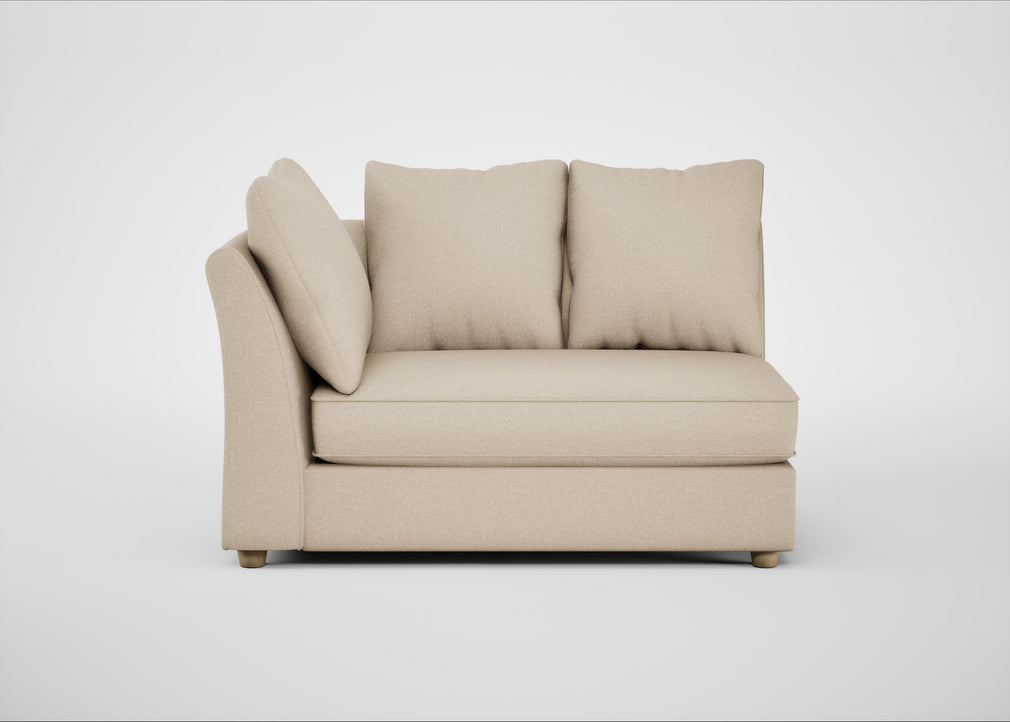 Tailor Large Curved Left Hand Facing Corner Unit Brushed Cotton Oat / Natural