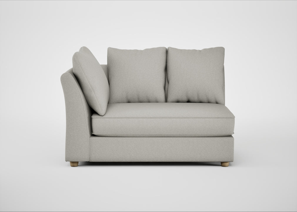 Tailor Large Curved Left Hand Facing Corner Unit Melton Wool Limestone / Natural