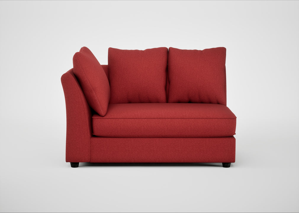 Tailor Large Curved Left Hand Facing Corner Unit Melton Wool Red Oxide / Black