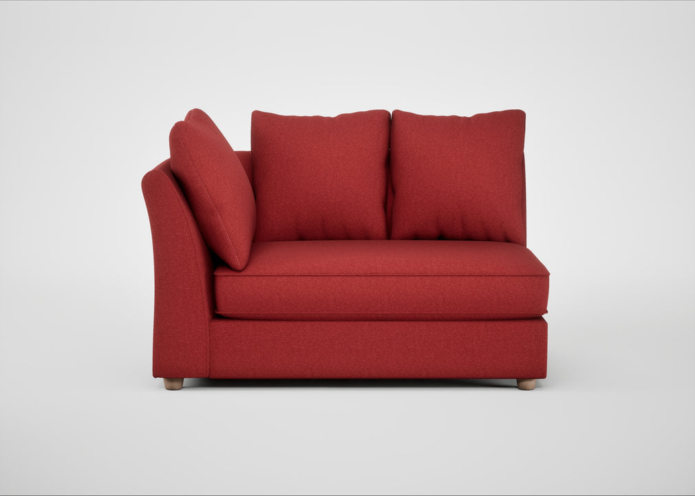 Tailor Large Curved Left Hand Facing Corner Unit Melton Wool Red Oxide / Natural