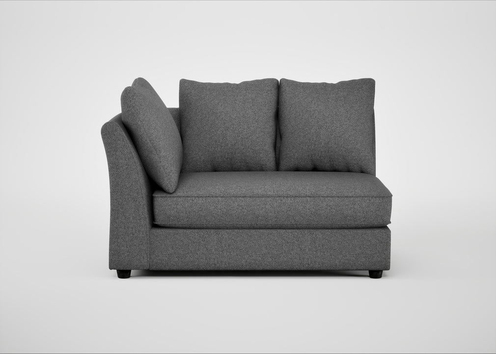 Tailor Large Curved Left Hand Facing Corner Unit Melton Wool Shale / Black