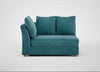 Tailor Large Curved Left Hand Facing Corner Unit Smart Luxe Velvet Airforce Blue / Natural