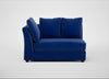 Tailor Large Curved Left Hand Facing Corner Unit Smart Luxe Velvet Azure / Black
