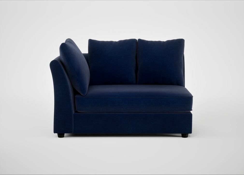 Tailor Large Curved Left Hand Facing Corner Unit Smart Luxe Velvet Midnight / Black