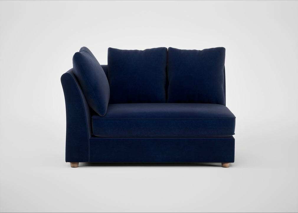 Tailor Large Curved Left Hand Facing Corner Unit Smart Luxe Velvet Midnight / Natural
