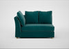 Tailor Large Curved Left Hand Facing Corner Unit Smart Luxe Velvet Ocean Green / Natural