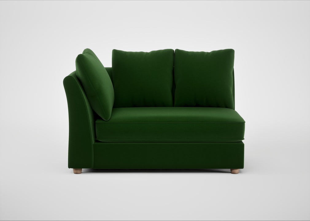 Tailor Large Curved Left Hand Facing Corner Unit Smart Velvet Forest / Natural