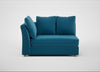 Tailor Large Curved Left Hand Facing Corner Unit Smart Velvet Ocean Blue / Natural