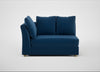 Tailor Large Curved Left Hand Facing Corner Unit Cotton Velvet Petrol / Natural