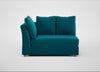 Tailor Large Curved Left Hand Facing Corner Unit Cotton Velvet Teal / Natural