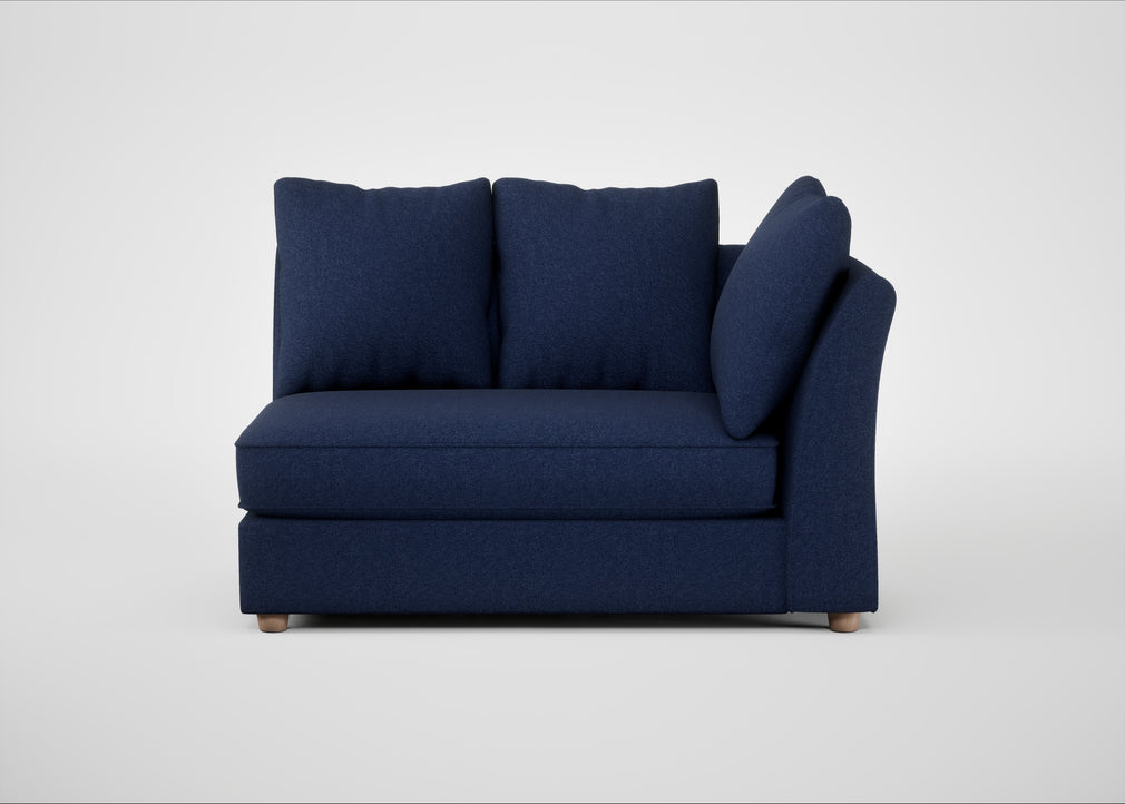 Tailor Large Curved Right Hand Facing Corner Unit Melton Wool New Navy / Natural