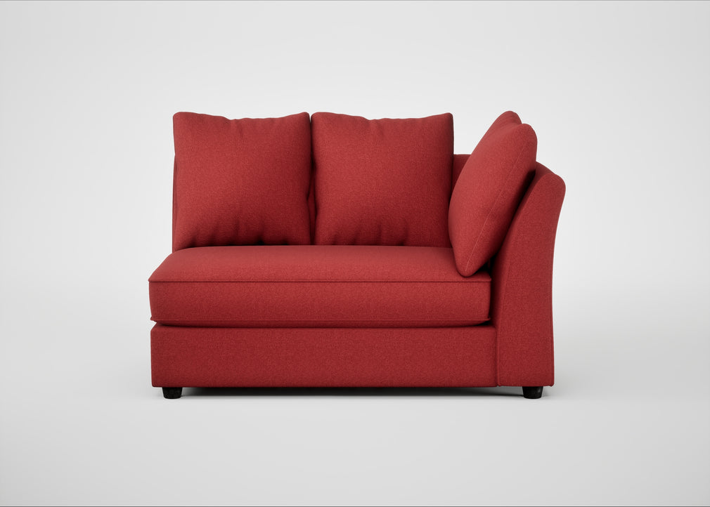 Tailor Large Curved Right Hand Facing Corner Unit Melton Wool Red Oxide / Black