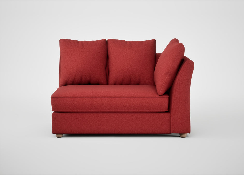 Tailor Large Curved Right Hand Facing Corner Unit Melton Wool Red Oxide / Natural