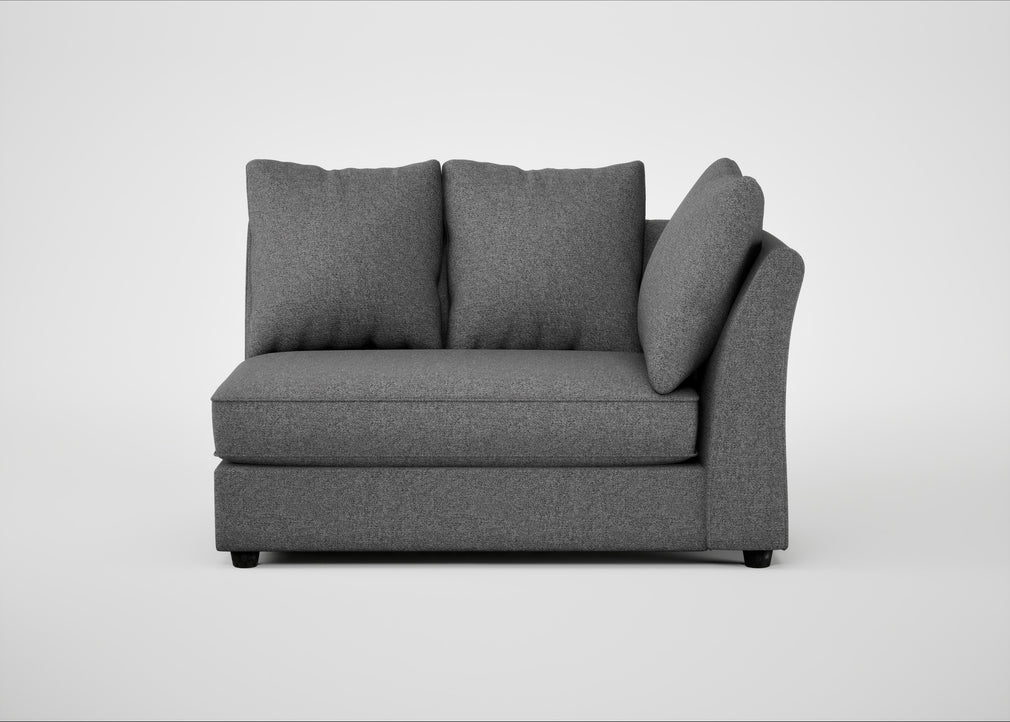 Tailor Large Curved Right Hand Facing Corner Unit Melton Wool Shale / Black