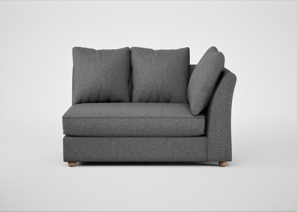 Tailor Large Curved Right Hand Facing Corner Unit Melton Wool Shale / Natural