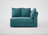 Tailor Large Curved Right Hand Facing Corner Unit Smart Luxe Velvet Airforce Blue / Natural