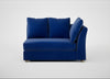 Tailor Large Curved Right Hand Facing Corner Unit Smart Luxe Velvet Azure / Natural