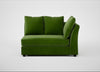 Tailor Large Curved Right Hand Facing Corner Unit Smart Luxe Velvet Grass / Black