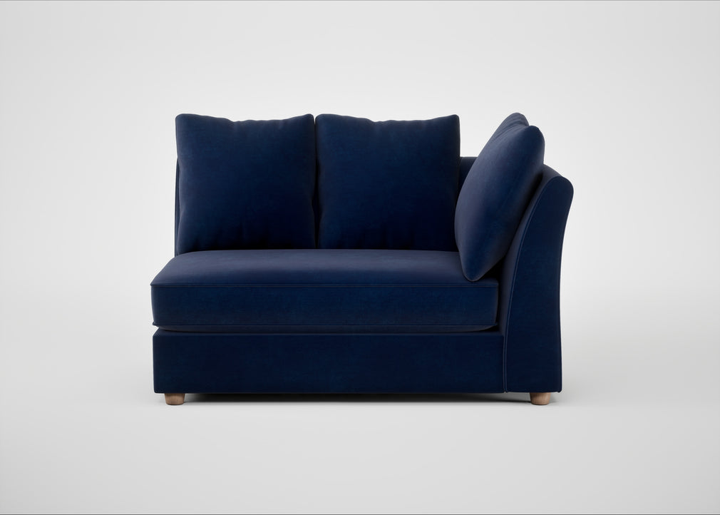 Tailor Large Curved Right Hand Facing Corner Unit Smart Luxe Velvet Midnight / Natural