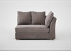 Tailor Large Curved Right Hand Facing Corner Unit Smart Luxe Velvet Mushroom / Natural