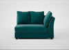 Tailor Large Curved Right Hand Facing Corner Unit Smart Luxe Velvet Ocean Green / Black