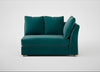 Tailor Large Curved Right Hand Facing Corner Unit Smart Luxe Velvet Ocean Green / Natural