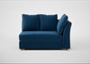 Tailor Large Curved Right Hand Facing Corner Unit Cotton Velvet Petrol / Natural