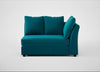Tailor Large Curved Right Hand Facing Corner Unit Cotton Velvet Teal / Black