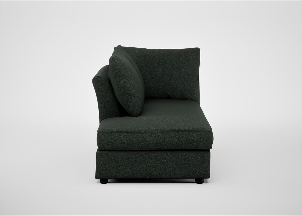 Tailor Left Hand Facing Chaise Unit Boucle Fern / Black