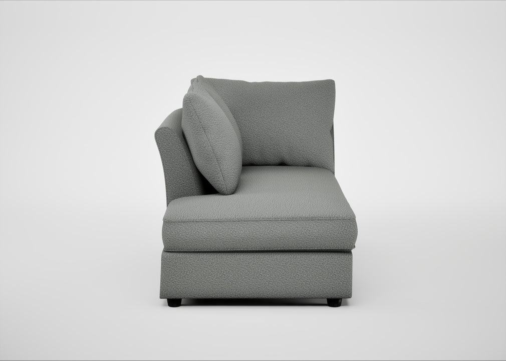 Tailor Left Hand Facing Chaise Unit Boucle Steel / Black