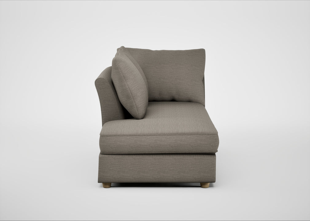 Tailor Left Hand Facing Chaise Unit Broad Weave Pebble / Natural