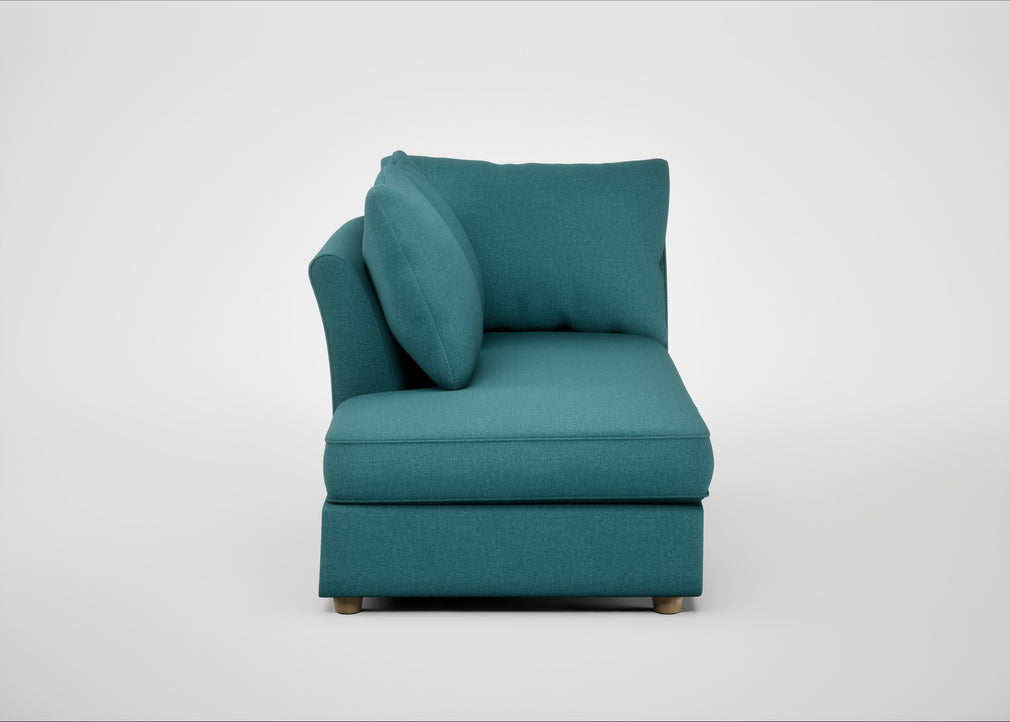 Tailor Left Hand Facing Chaise Unit Brushed Cotton Cadet / Natural