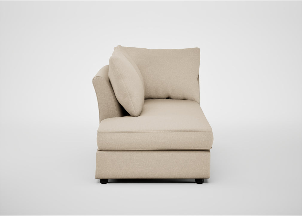 Tailor Left Hand Facing Chaise Unit Brushed Cotton Oat / Black
