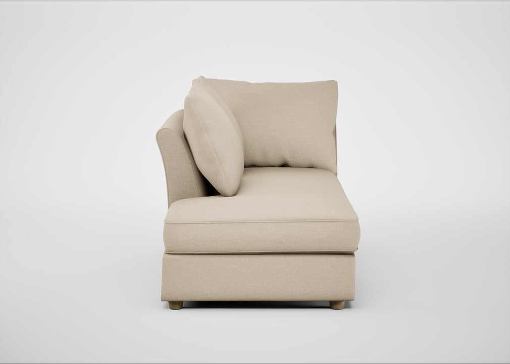Tailor Left Hand Facing Chaise Unit Brushed Cotton Oat / Natural
