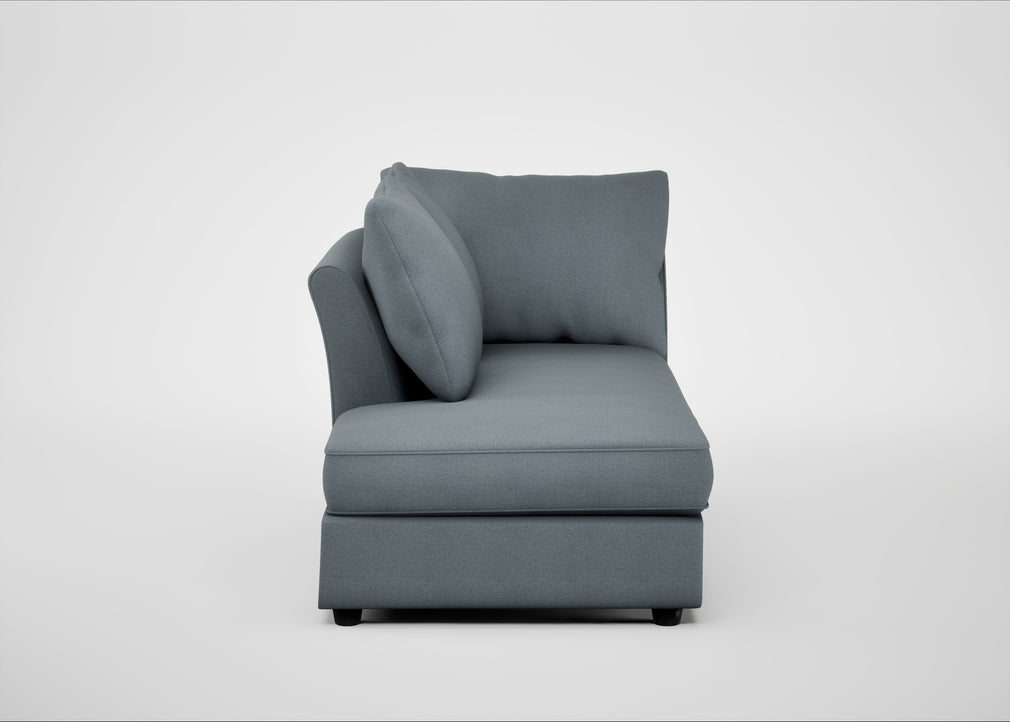 Tailor Left Hand Facing Chaise Unit Capelo Linen-Cotton Mineral / Black