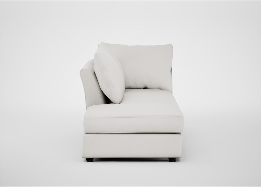 Tailor Left Hand Facing Chaise Unit Capelo Linen-Cotton Sea Salt / Black