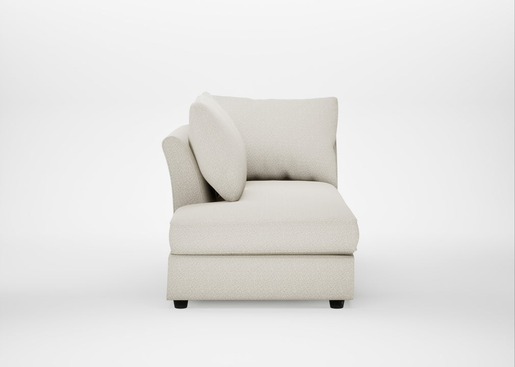 Tailor Left Hand Facing Chaise Unit Chunky Boucle Ecru / Black