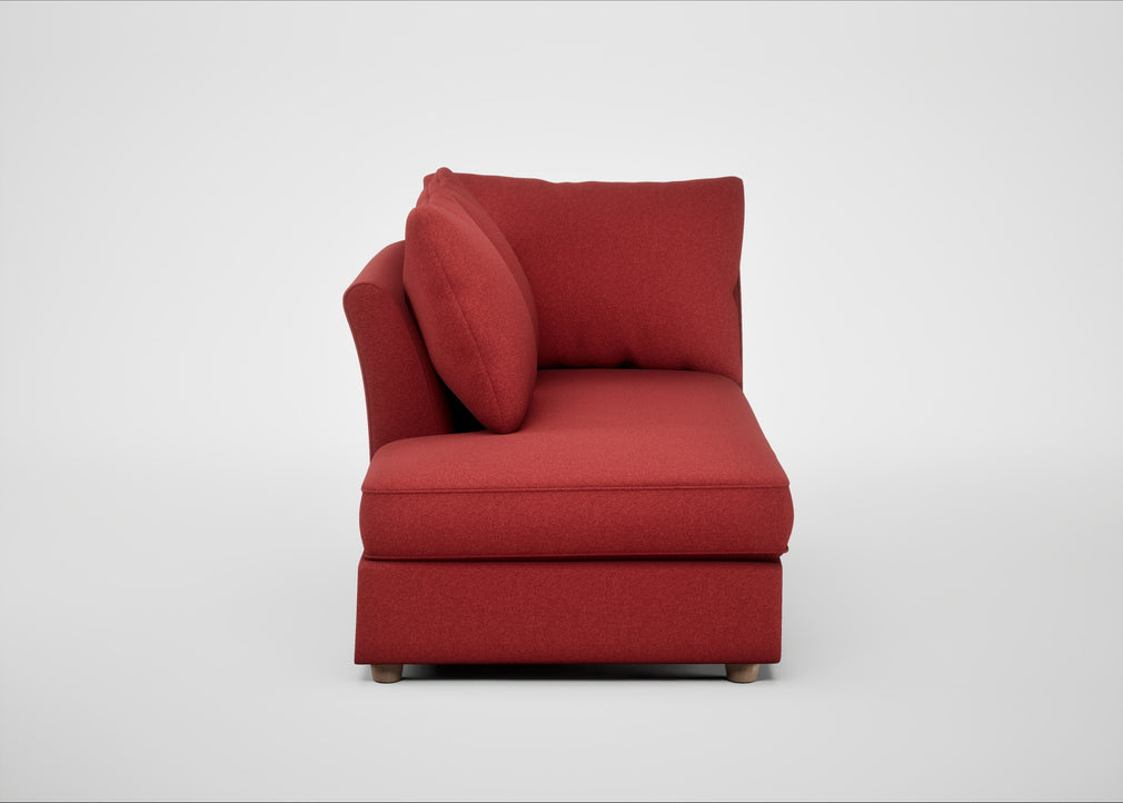 Tailor Left Hand Facing Chaise Unit Melton Wool Red Oxide / Natural