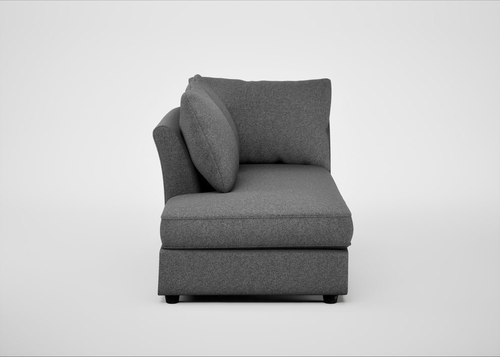 Tailor Left Hand Facing Chaise Unit Melton Wool Shale / Black