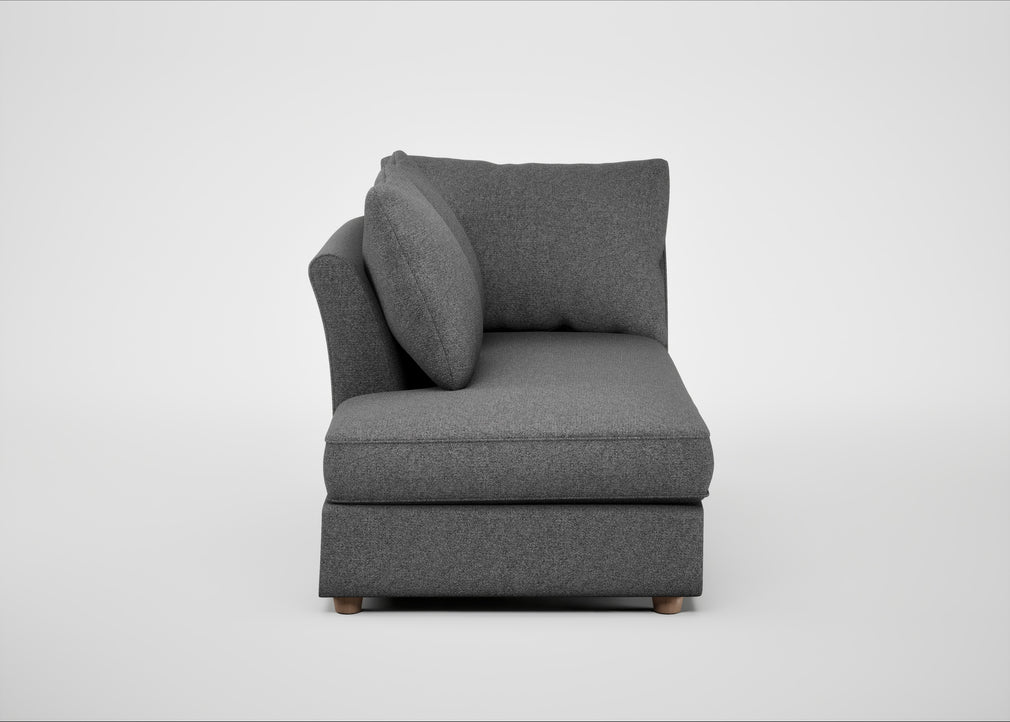 Tailor Left Hand Facing Chaise Unit Melton Wool Shale / Natural