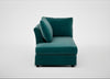 Tailor Left Hand Facing Chaise Unit Smart Luxe Velvet Ocean Green / Black