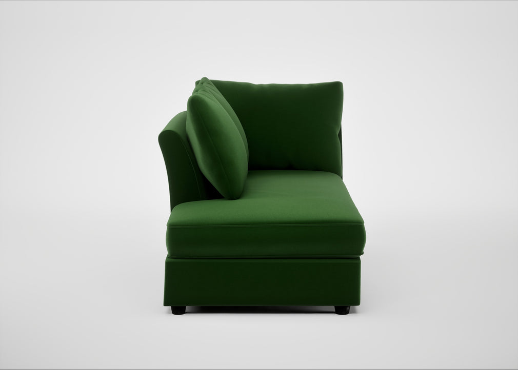 Tailor Left Hand Facing Chaise Unit Smart Velvet Forest / Black