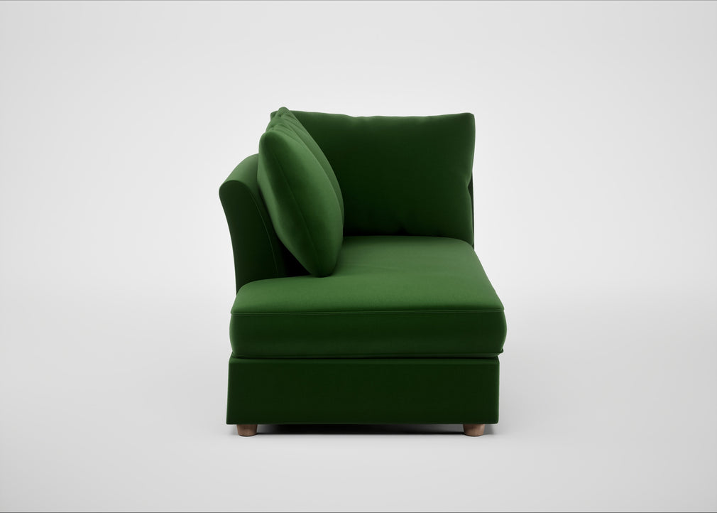 Tailor Left Hand Facing Chaise Unit Smart Velvet Forest / Natural