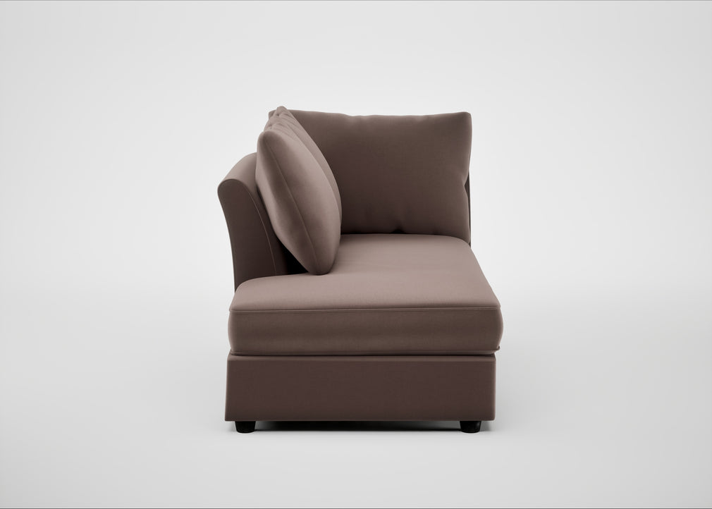 Tailor Left Hand Facing Chaise Unit Smart Velvet Mouse / Black