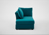 Tailor Left Hand Facing Chaise Unit Cotton Velvet Teal / Black
